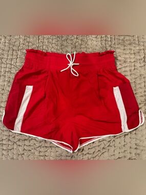 Umgee Red Athletic Shorts with White Trim